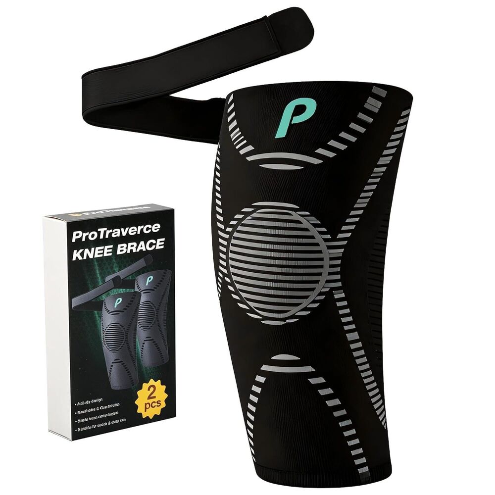 2 Pack Adjustable Knee Sleeves Size L Sports Workout Comfort Wraps